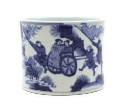 A Chinese blue and white porcelain brush pot,