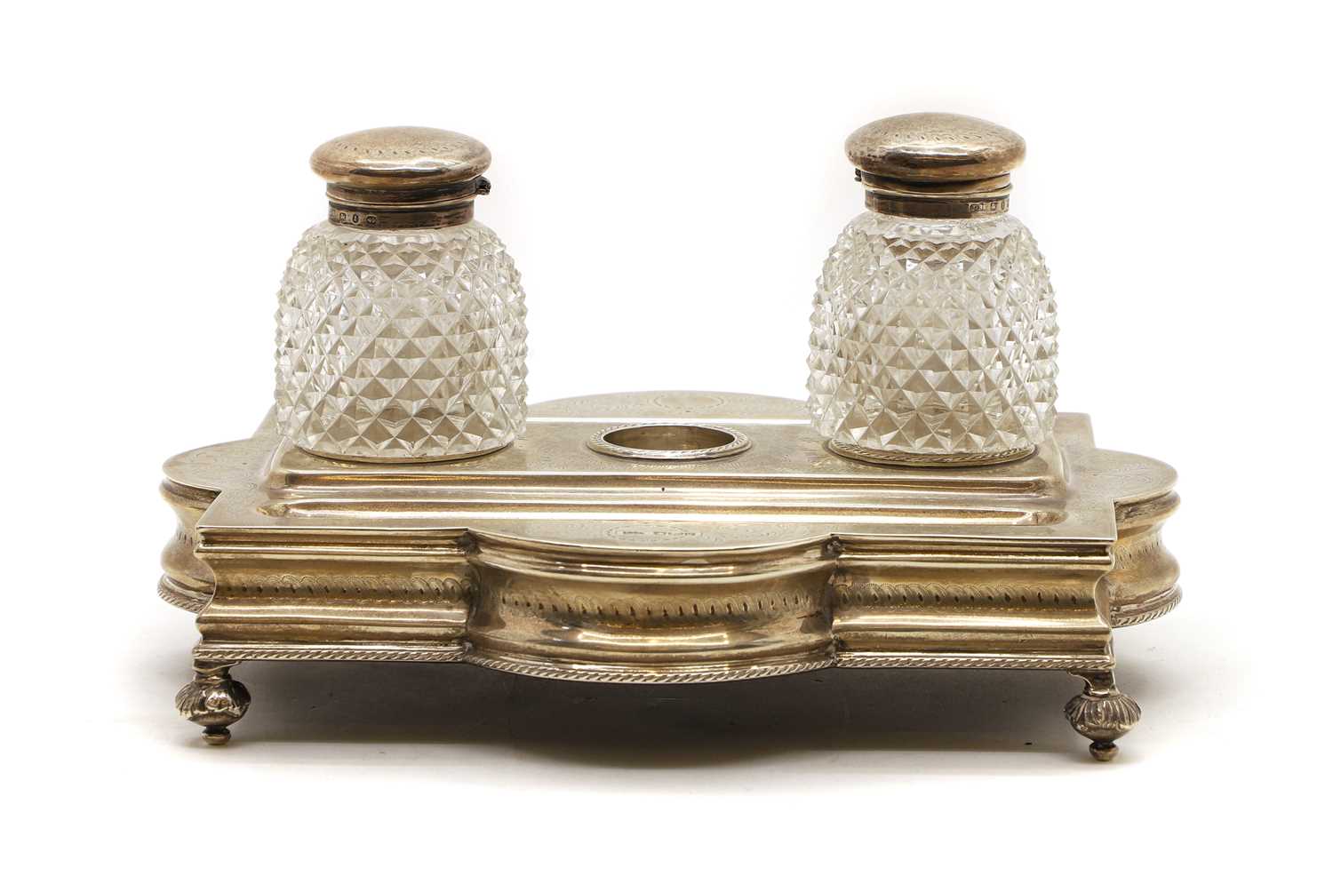 A Victorian silver inkstand, - Image 2 of 5