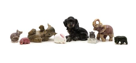 A collection of porcelain animals