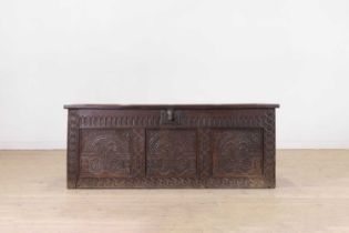 A James I carved oak chest,