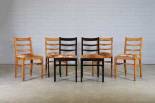 A set of six oak chairs,