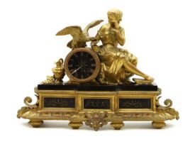 A Empire style ormolu mantel clock