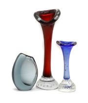 A group of three Swedish glass vases,