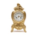 A French gilt brass mantel clock,