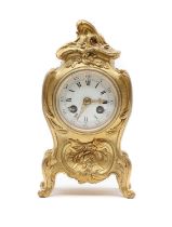 A French gilt brass mantel clock,