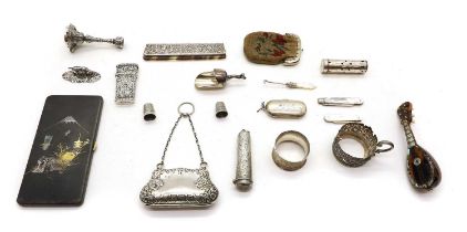 A group of silver novelty items