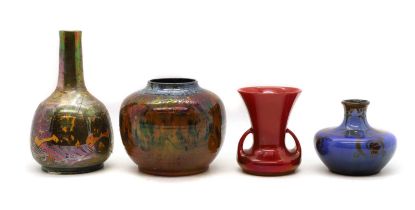 A group of four Pilkington Royal Lancastrian lusterware vases