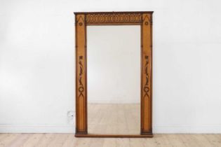 A Gothic Revival maple mirror,