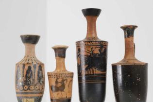 A group of four Attic pottery lekythoi,