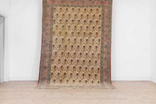 A Qum wool and silk carpet,