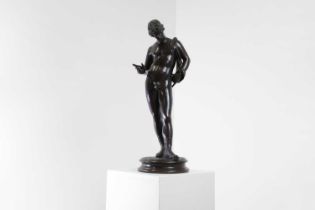 A grand tour patinated bronze of Narcissus,