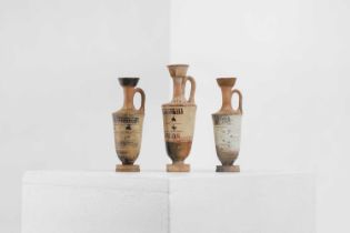 A group of three Attic white ground pottery lekythoi,