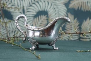 A Victorian silver sauce boat,