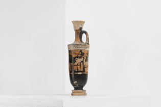 An Attic black-figure pottery lekythos,