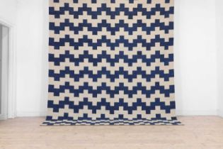 A contemporary flat-weave carpet,