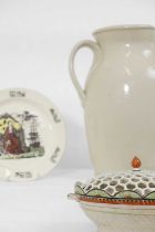 A large Doulton cream-glazed stoneware jug,
