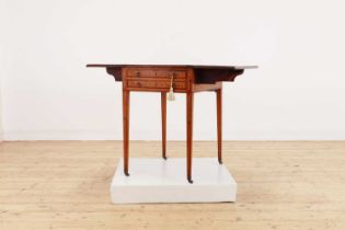 A satinwood and rosewood crossbanded Pembroke table,