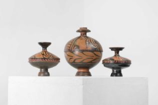 A group of three Apulian pottery vessels,