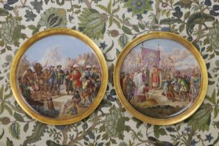 A pair of Vienna porcelain chargers,