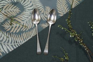 A pair of William IV silver basting spoons,