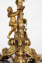 A Victorian ormolu candlestick table lamp by Elkington & Co.,