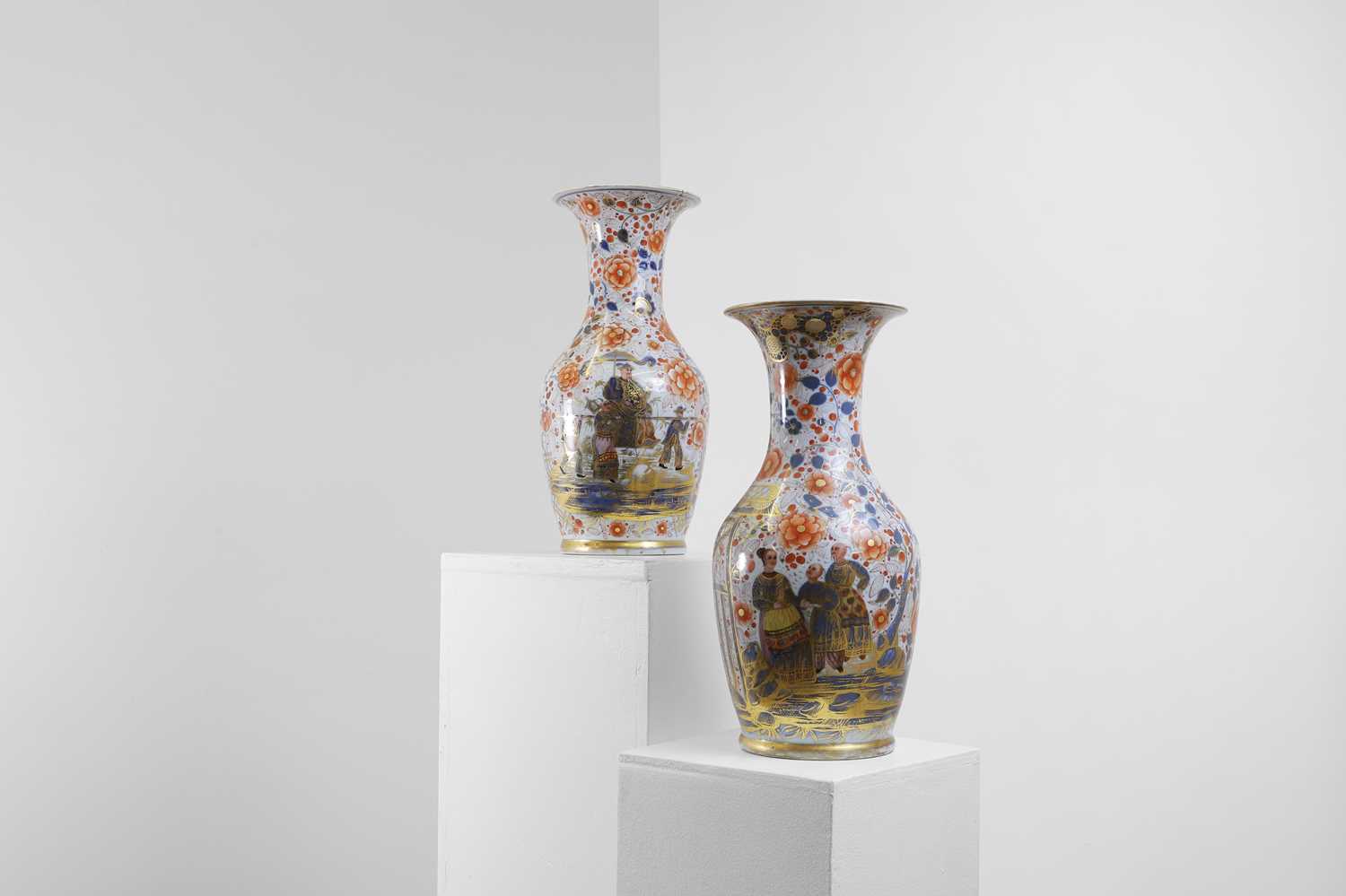 A pair of porcelain vases,
