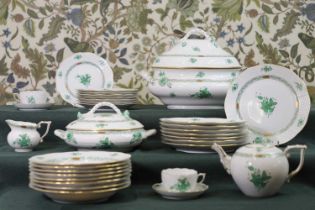 A Herend 'Apponyi Green' part dinner service,