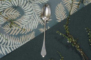 A Queen Anne silver basting spoon,