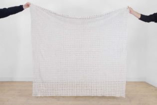 A cotton needlework bedcover,