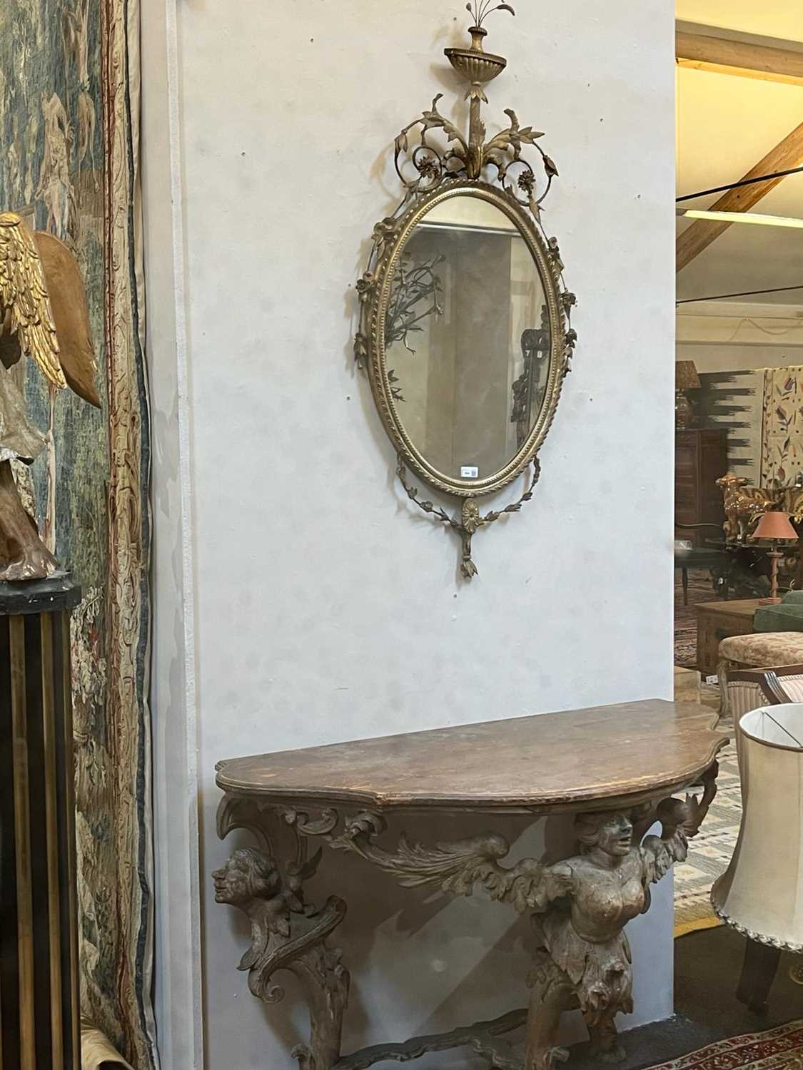 A pair of George III-style painted wooden mirrors, - Image 7 of 26