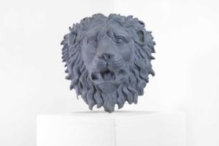 A cast lead lion wall mask,