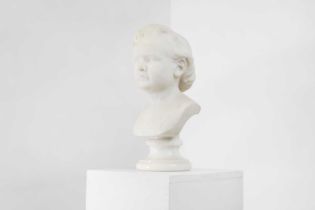 A white marble bust,