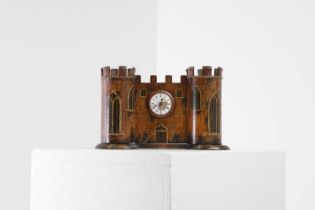 A painted wooden desk clock stand,