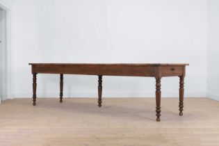 A Victorian oak kitchen table,