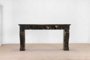 A Nero Portoro marble console table,