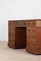 A Victorian mahogany partners' desk,