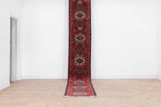 An Heriz wool runner,