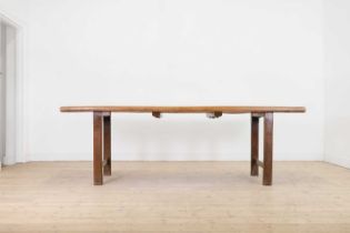 A provincial oak and beech farmhouse table,