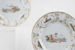 A pair of Meissen porcelain plates,