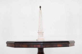 An alabaster obelisk table lamp,