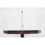 An alabaster obelisk table lamp,
