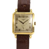 A vintage 18ct gold Longines automatic strap watch,