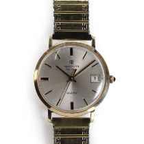 A gentlemen's gold Marvin Revue quartz bracelet watch,