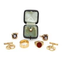 A group of gold jewellery,