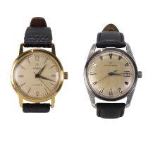 Two gentlemen's mechanical strap watches,
