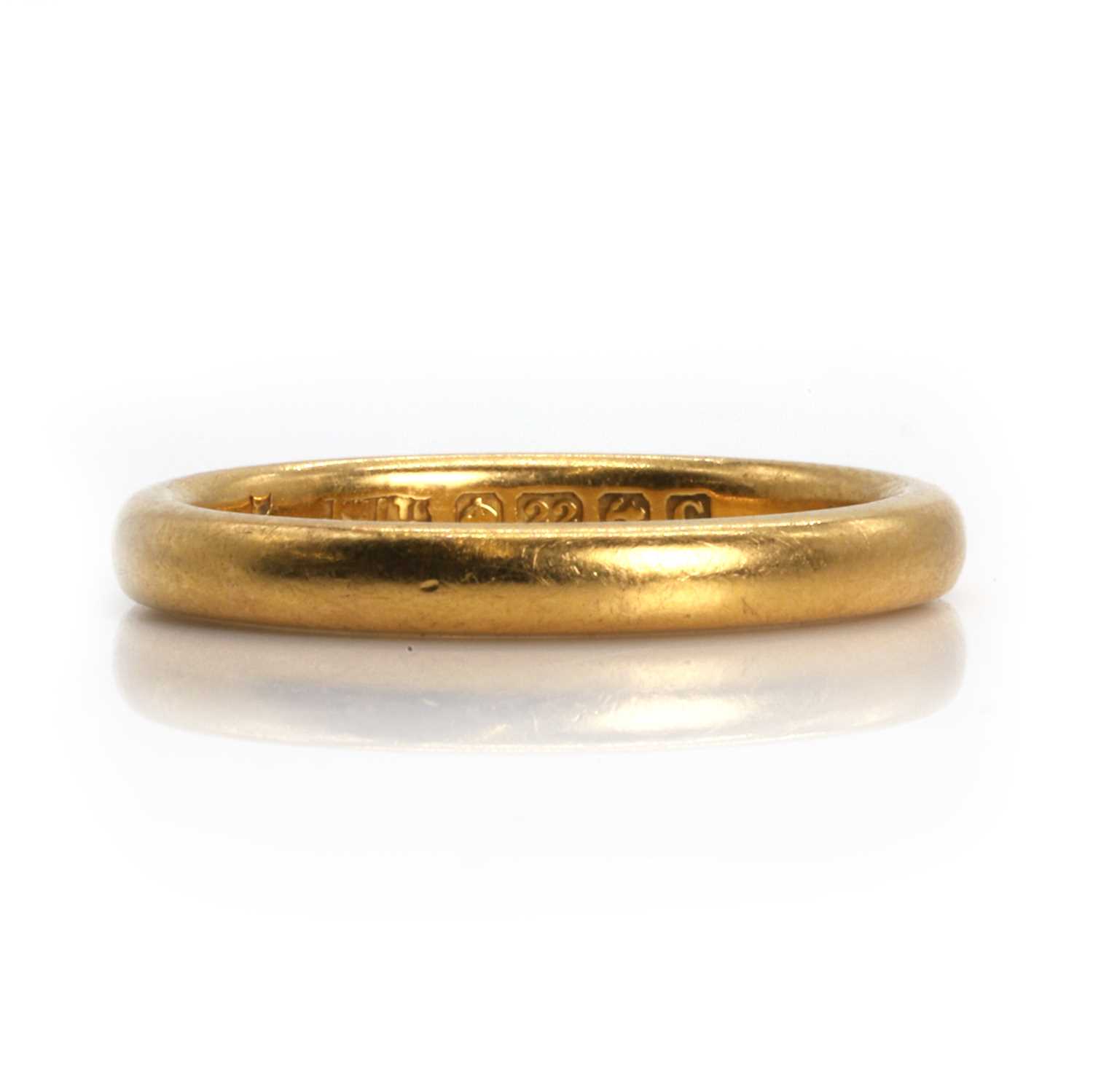 A 22ct gold wedding ring, - Image 2 of 2