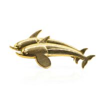 An 18ct gold dolphin brooch, by Georg Jensen,