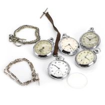 A group of pocket watches,