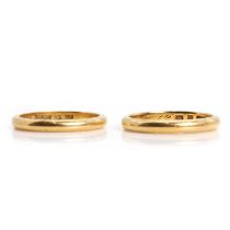 Two plain gold wedding bands,