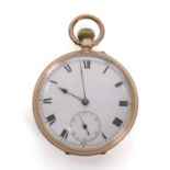 A gold top wind open faced pocket watch,